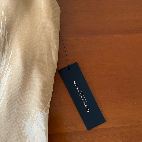 ✨NWT✨Donna Karan New York | Gold Satin Zipper/Gathered Neckline Blouse Sz XL - Picture 9 of 14